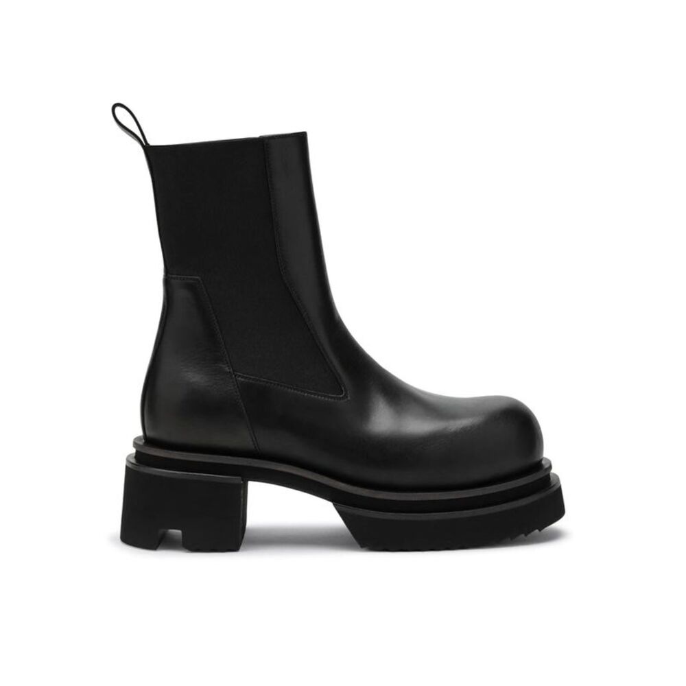Rick Owens Men Bogun Black Leather Boots